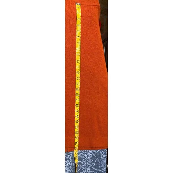 Sarah Spencer Deep Orange Italian Merino Wool Sweater Jacket Full Zip Sz. XL - Picture 8 of 9